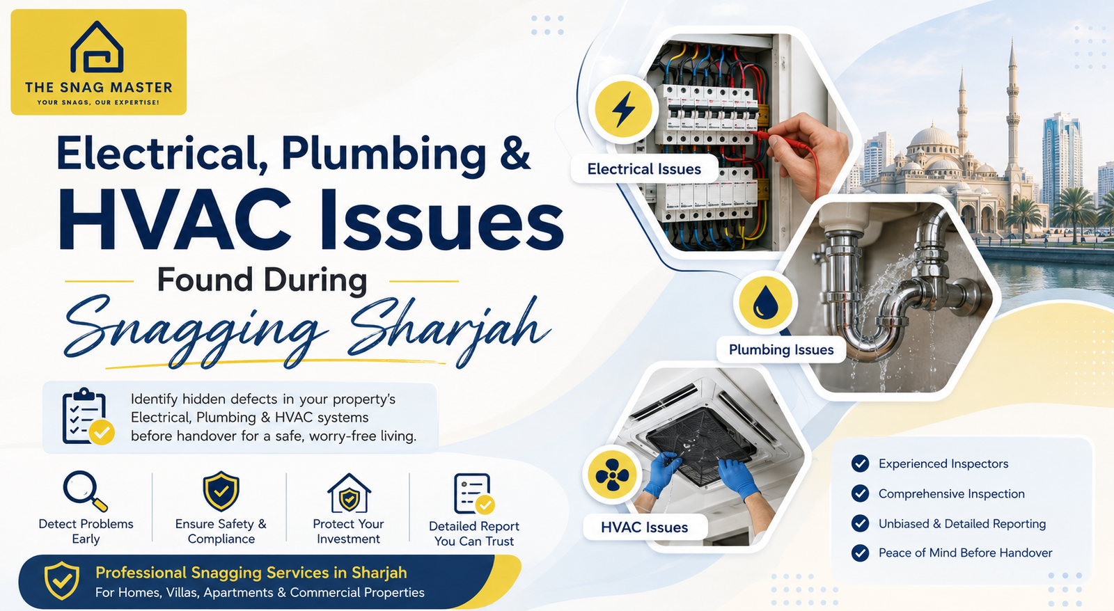 Electrical, Plumbing & HVAC Issues Found During Snagging Sharjah