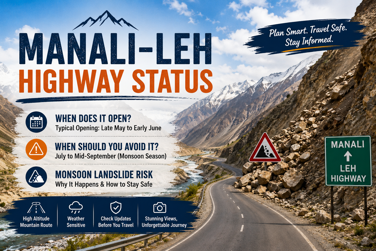 Manali-Leh Highway Status – When Does It Open, When Should You Avoid It & Monsoon Landslide Risk Explained