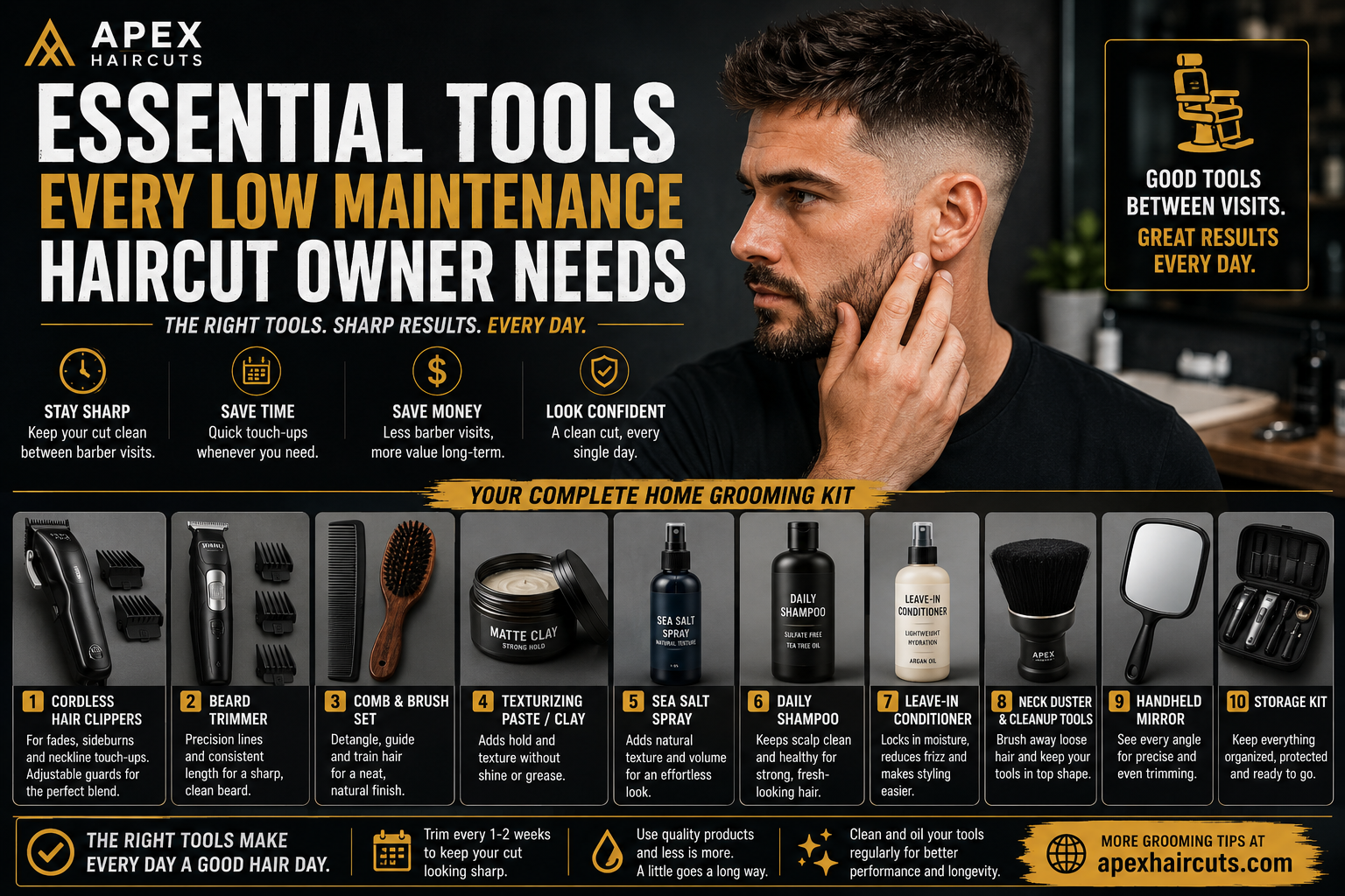 Essential Tools Every Low Maintenance Haircut Owner Needs