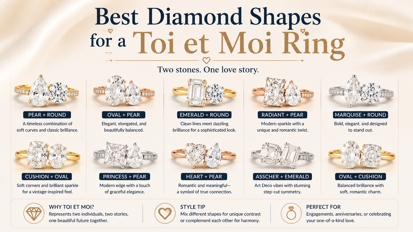 Best Diamond Shapes for a Toi et Moi Ring: Guide