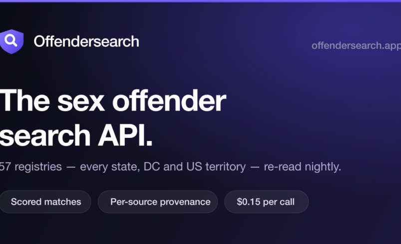 Offender Search API: Nationwide Registry Screening Through One API