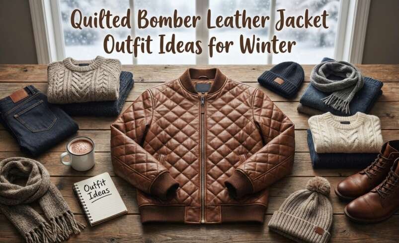 Quilted Bomber Leather Jacket Outfit Ideas for Winter