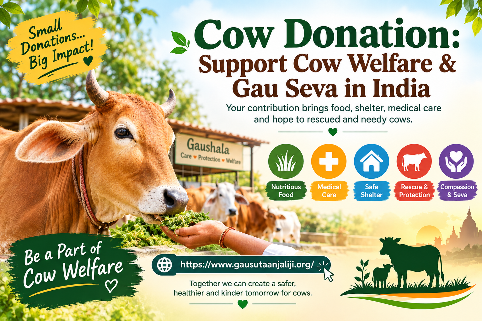 Cow Donation: Support Cow Welfare & Gau Seva in India