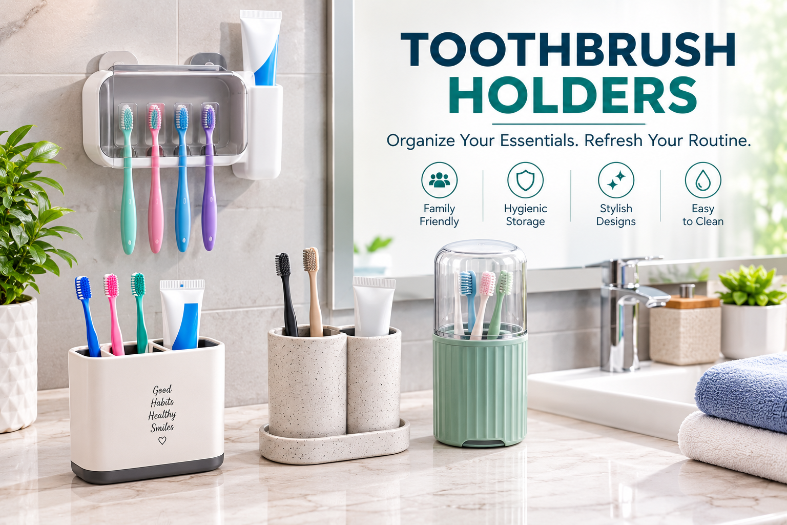 Toothbrush Holders for Organized Bathroom Storage