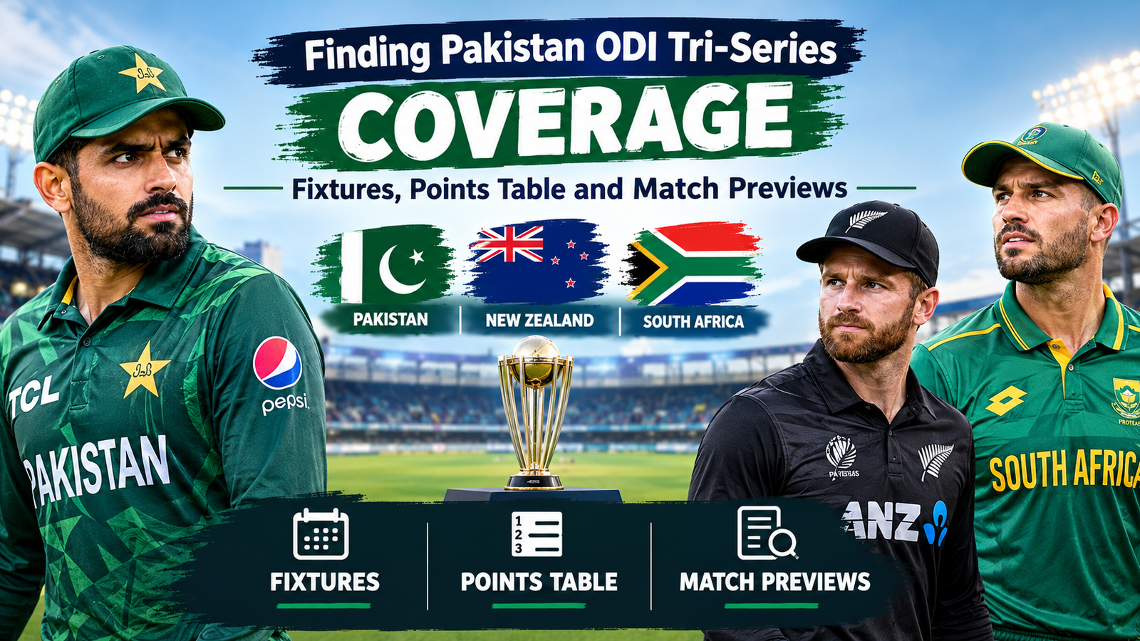 Finding Pakistan ODI Tri-Series Coverage: Fixtures, Points Table and Match Previews